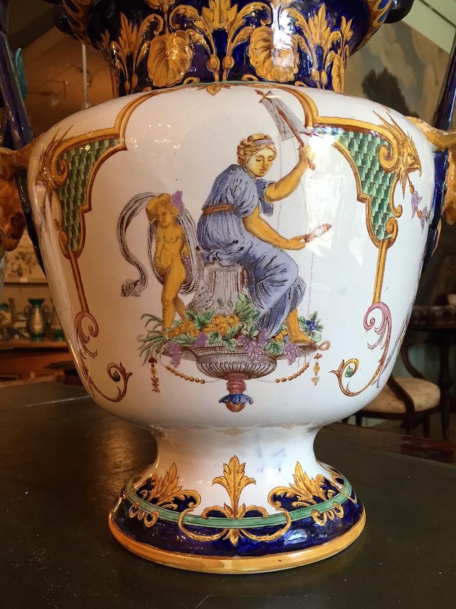 Rare Paire De Vases Jules Vieillard Bordeaux-photo-2