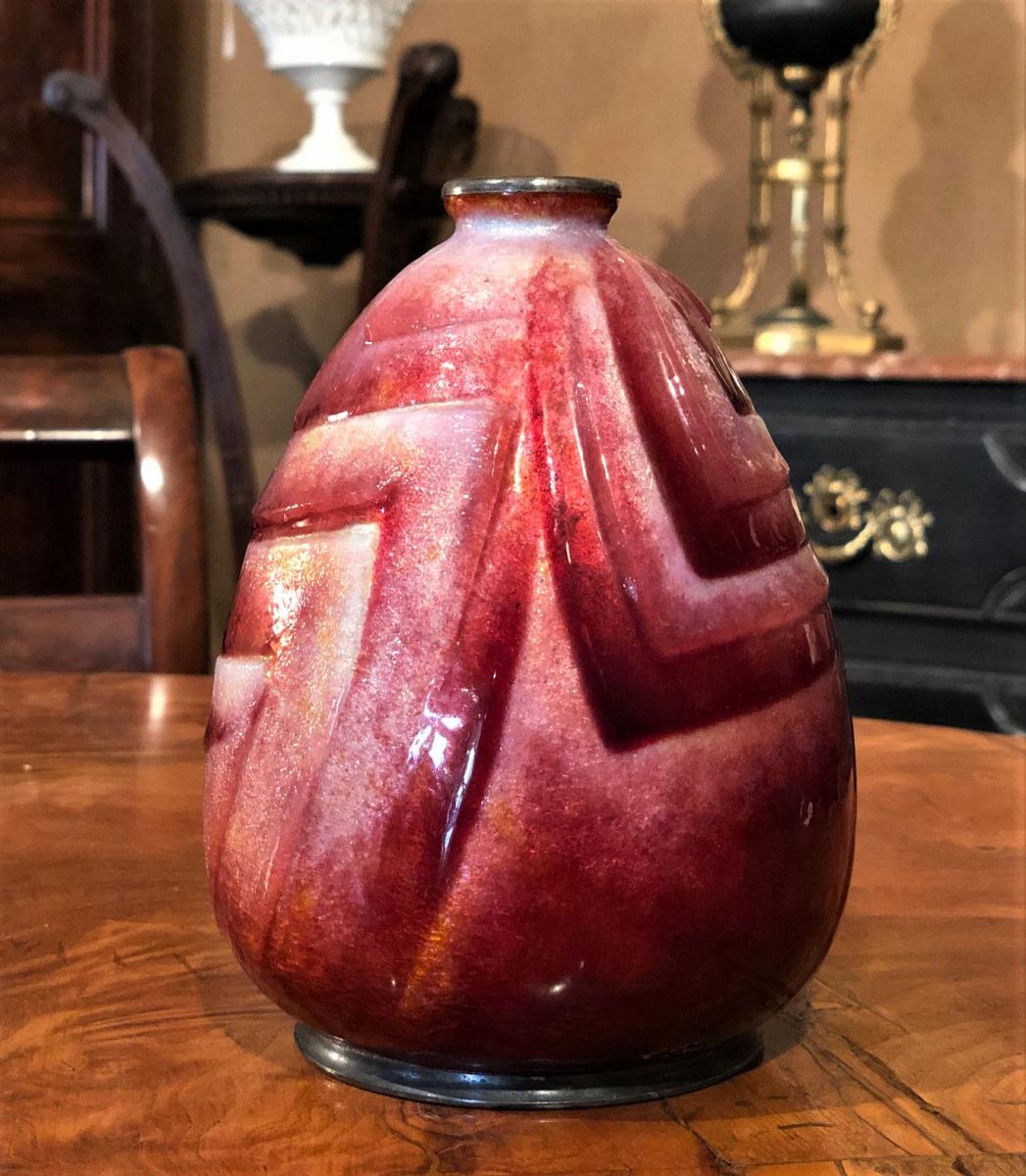Vase Art Deco Signed Camille Fauré Limoges-photo-2