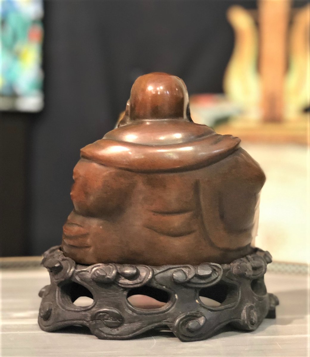 Bouddha Poussah En Bronze 19eme-photo-3