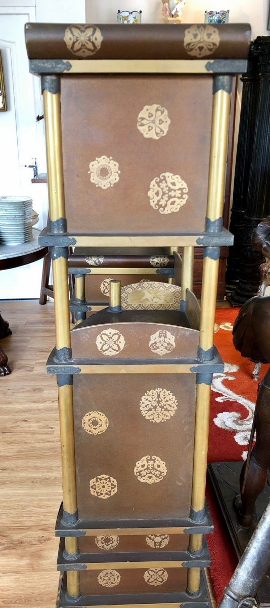 Japanese Cabinet In Lacquer Gold XIX-photo-7