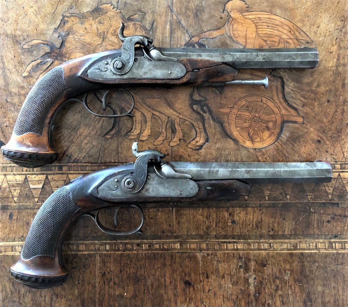 Pair Of Officer Pistols Cork 19th