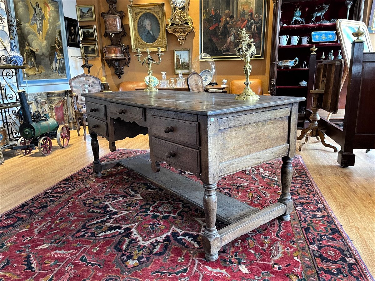 Large Natural Wood Desk-photo-3