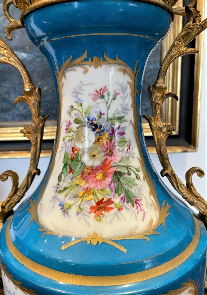 Pair Of Important Napoleon III Porcelain Lamps-photo-6