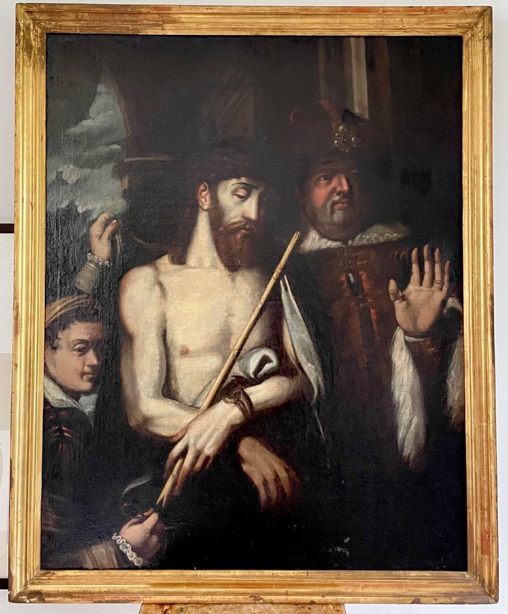 Christ Aux Liens, Large Old Painting