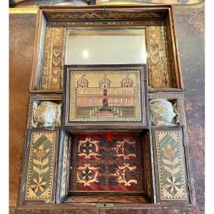 Large Straw Marquetry Box