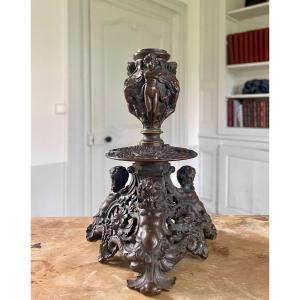 Renaissance Bronze Candle Holder