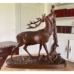 The Deer With The Leaf, Bronze Signed Lène