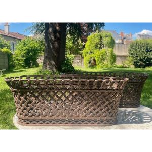 Pair Of Large Cast Iron Planters 