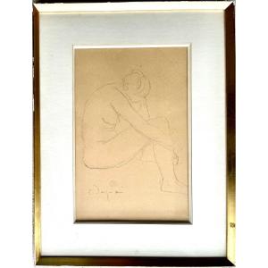 Femme Nue Assise, Dessin Signé Despiau