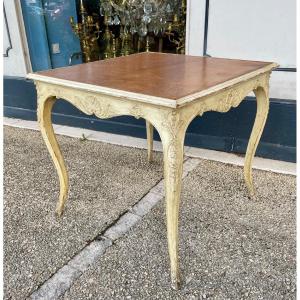 Table de bridge dessus cuir