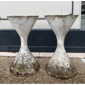 Paire de jardinières diabolo Willy Ghul