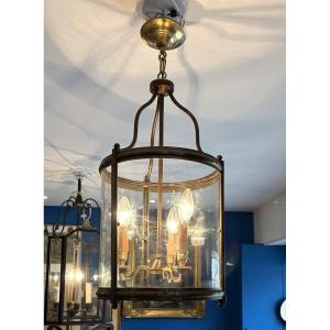 Lanterne en verre et laiton vers 1900