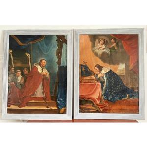 Pair Of Large Old Paintings