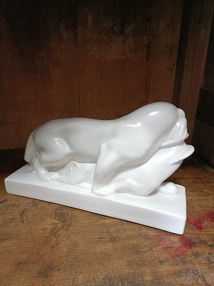 Tiger Or Lioness - Ceramic - Art Deco -photo-3