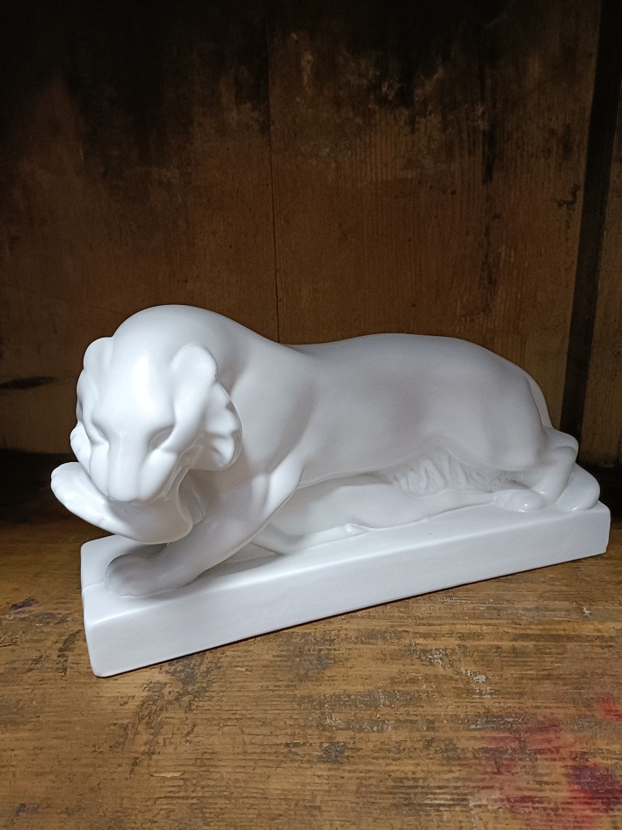 Tiger Or Lioness - Ceramic - Art Deco -photo-5