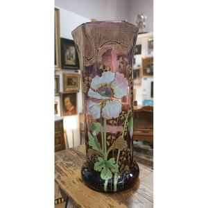 T.legras Enameled Glass Vase