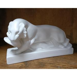 Tiger Or Lioness - Ceramic - Art Deco 
