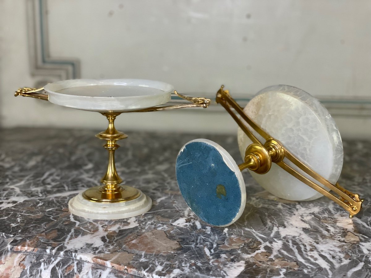 Pair Of Onyx And Gilt Bronze Cups Circa 1880