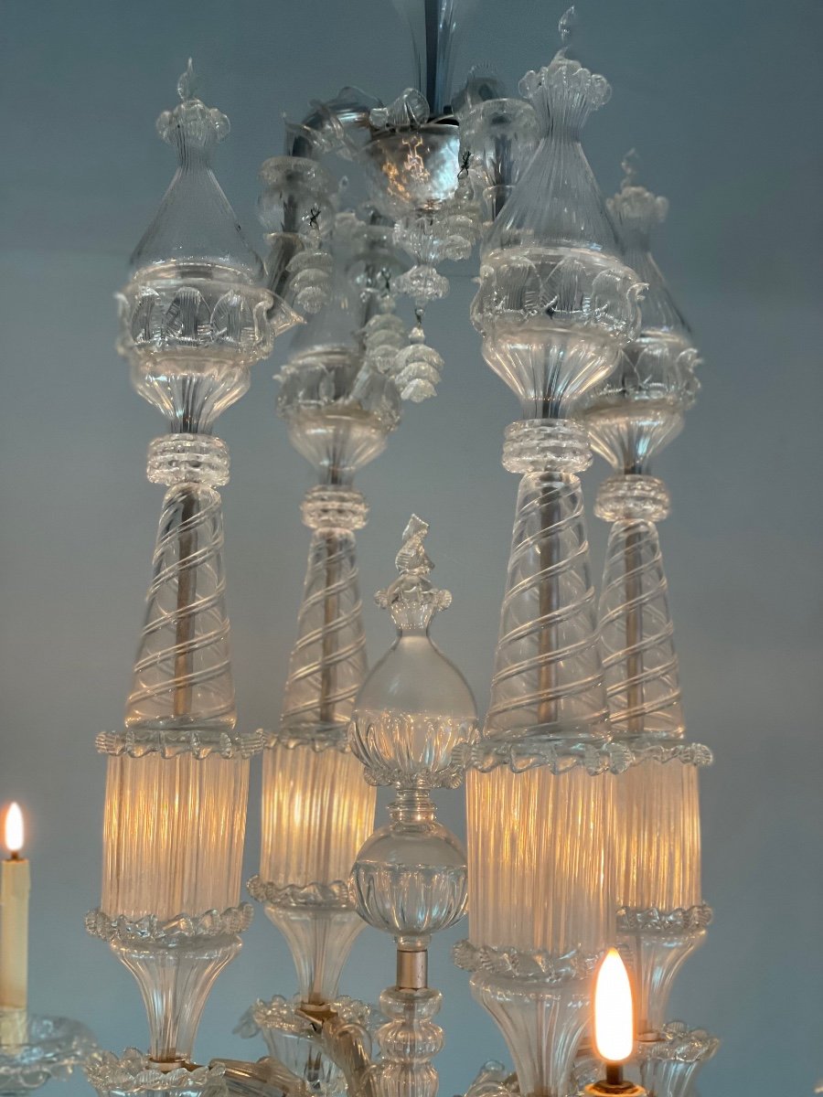 Venitian Chandelier In Murano Glass 12 Arms Of Light -photo-2