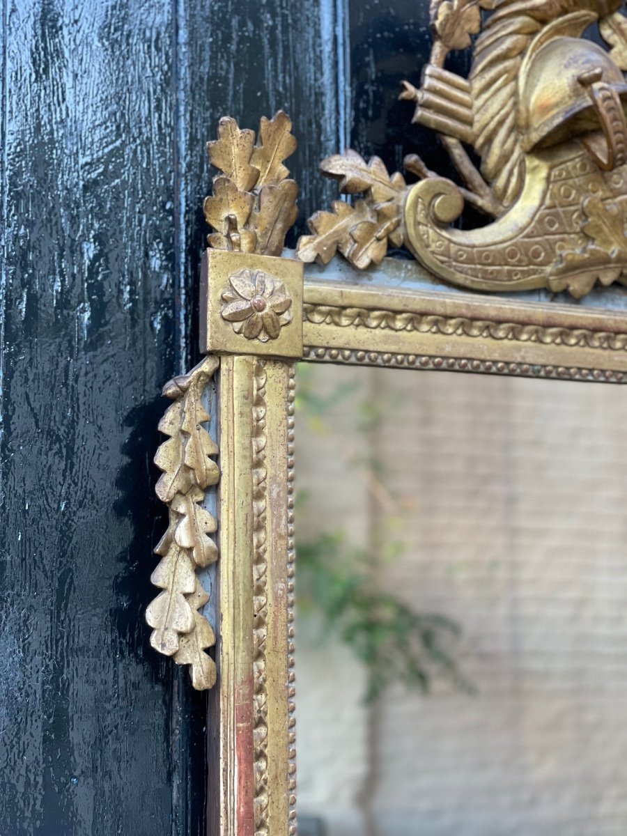 Louis XVI Mirror In Golden Carved Wood, Eighteenth Century-photo-6