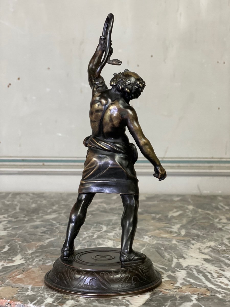 Silène, Sculpture En Bronze D’après L’antique, XIXème siècle -photo-2