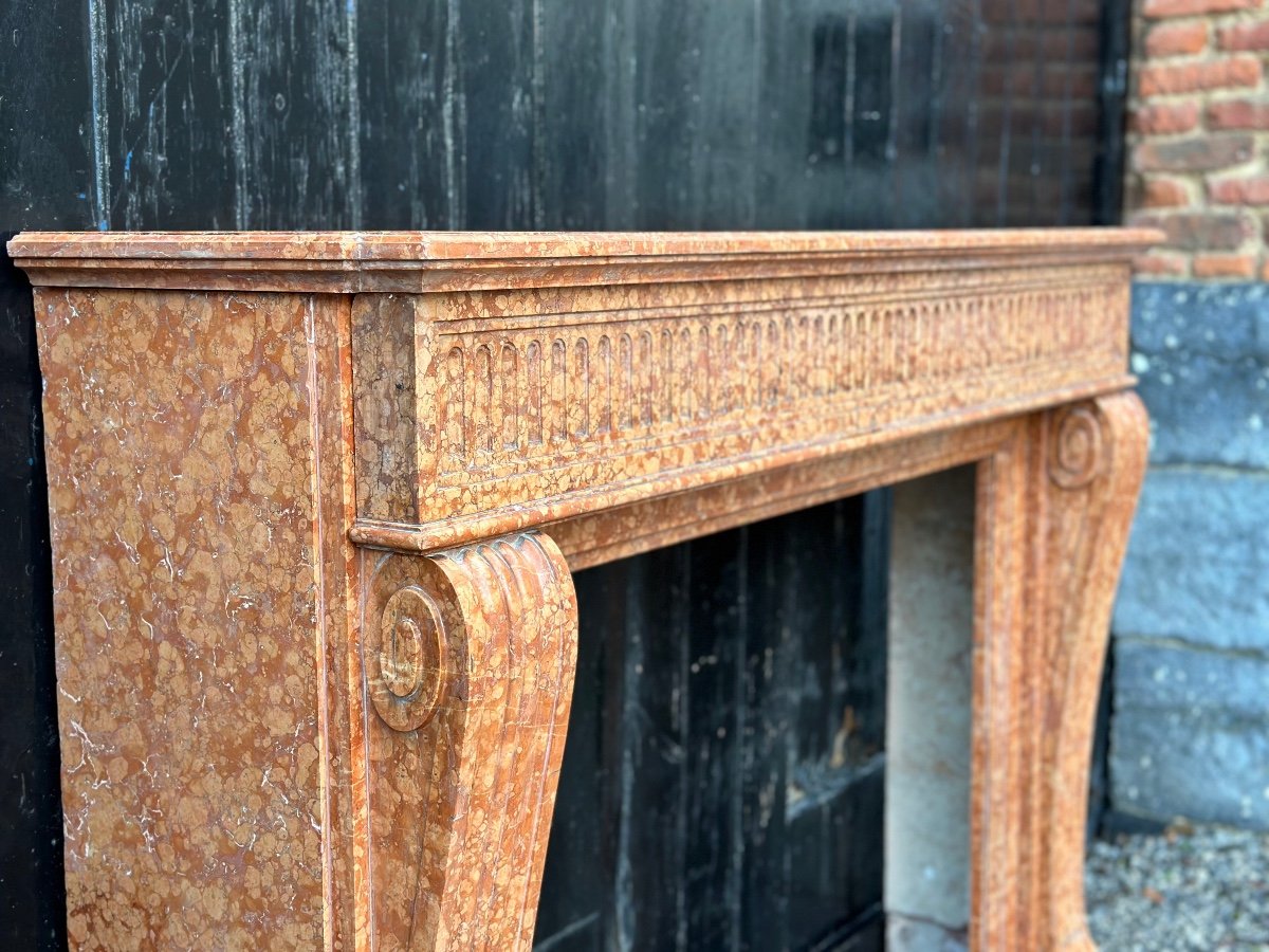 Louis XVI Style Fireplace In Verona Marble Circa 1880-photo-1