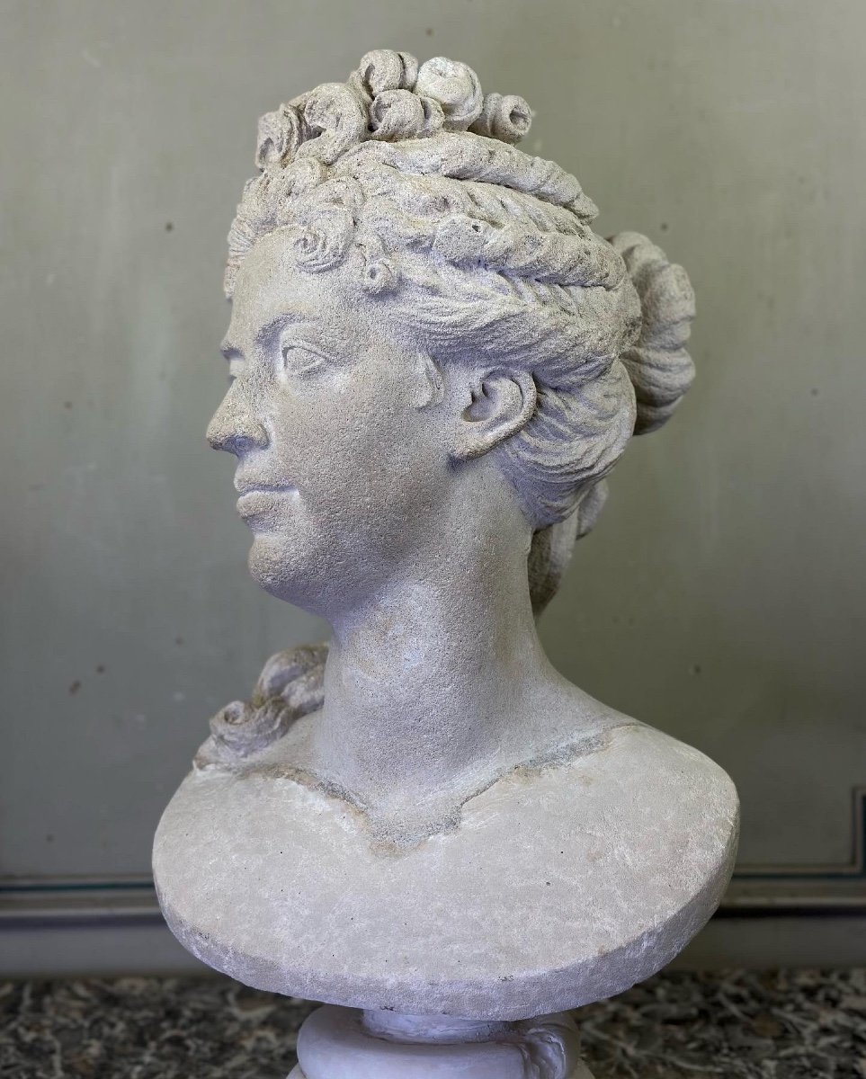 Limoneuse Stone Bust After Coysevox, Portrait Of The Duchess Of Burgundy-photo-4