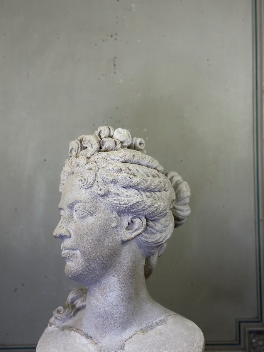 Limoneuse Stone Bust After Coysevox, Portrait Of The Duchess Of Burgundy-photo-5