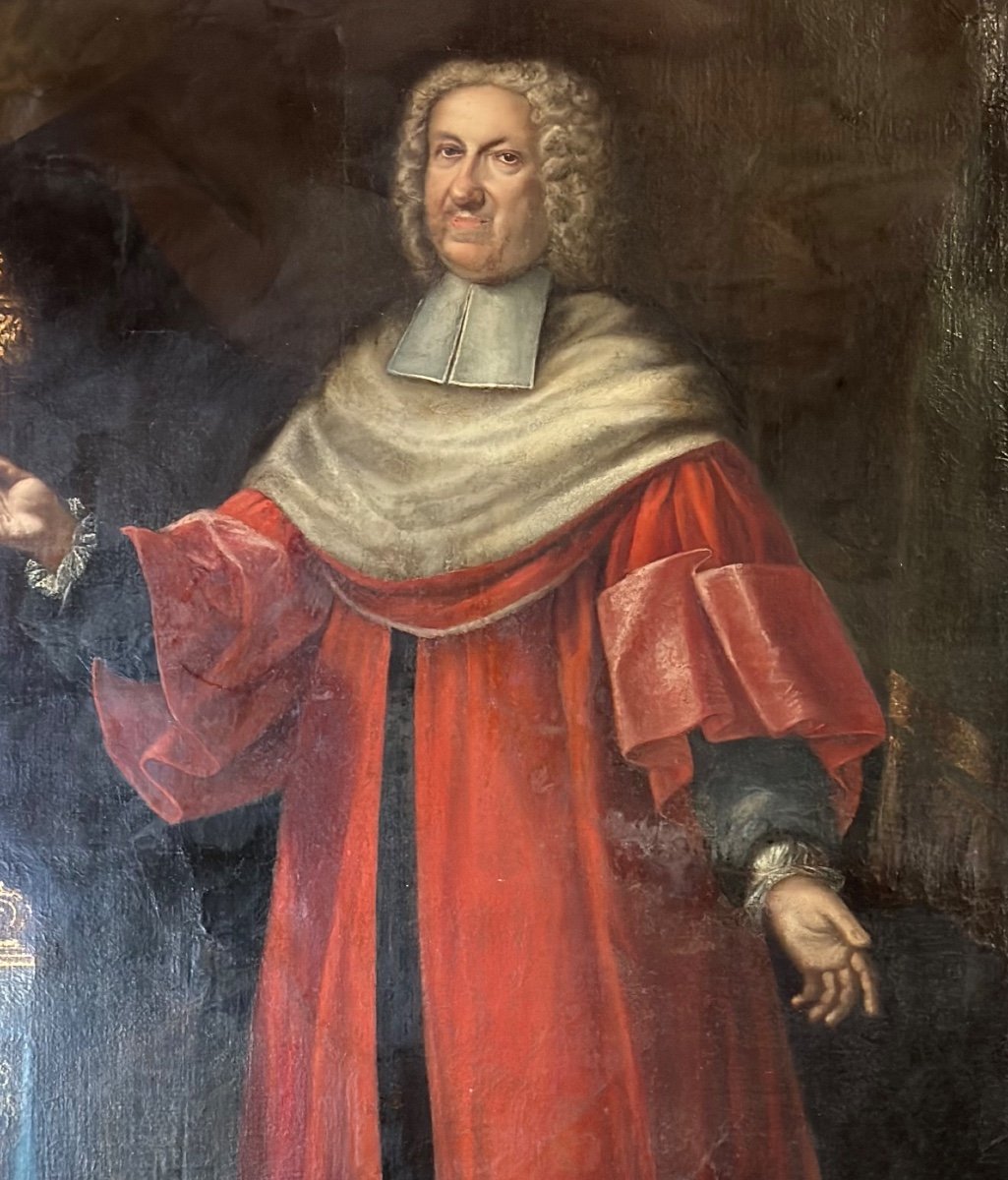 Portrait D’un Chancelier, Huile Sur Toile Datée De 1727-photo-2