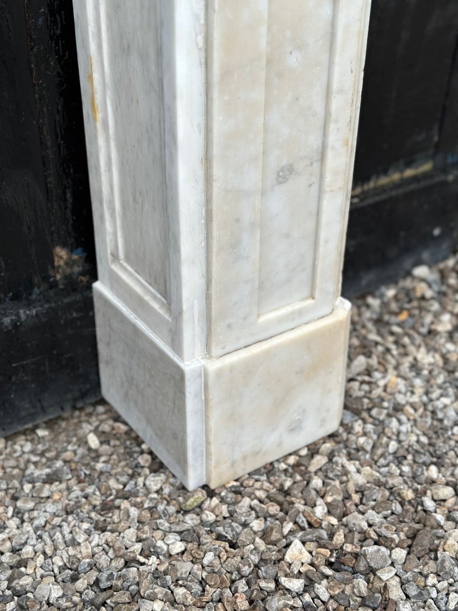 White Carrara Marble Fireplace Circa 1880-photo-4