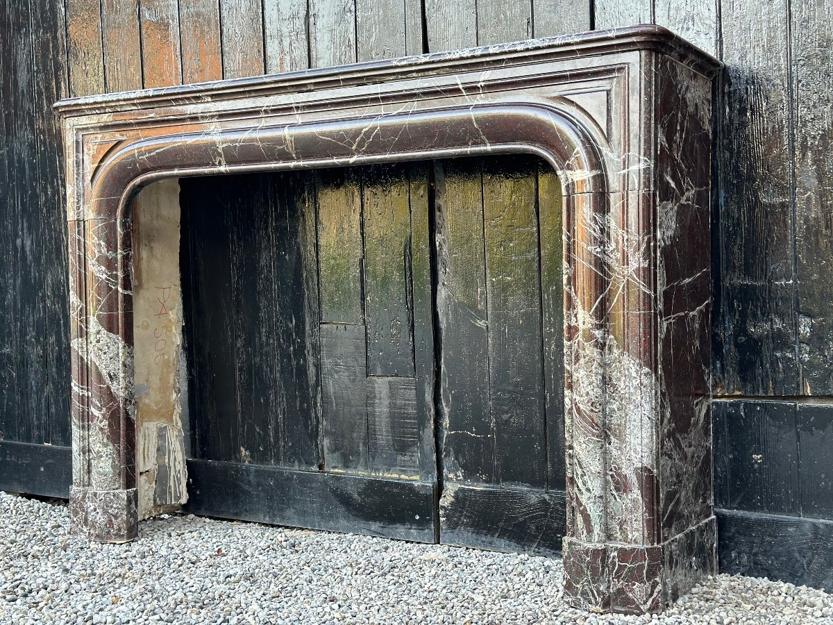 Louis XIV Style Fireplace In Levanto Marble Circa 1880-photo-4