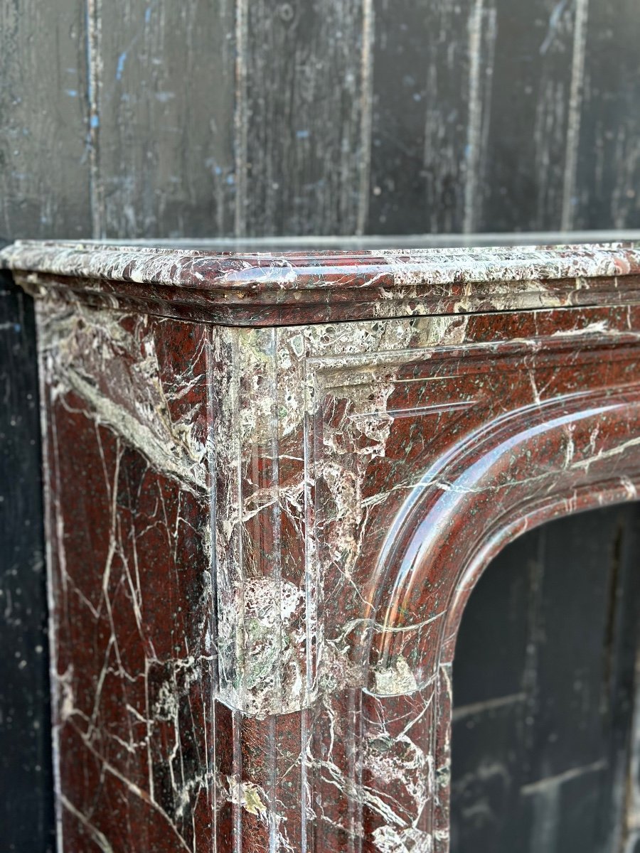 Louis XIV Style Fireplace In Levanto Marble Circa 1880-photo-2