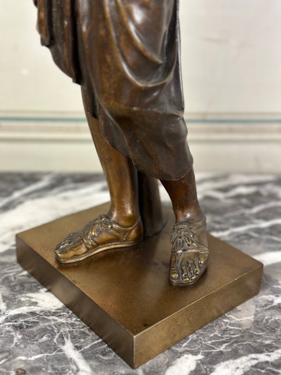Diane De Gabies, Large Bronze After The Antique Medal Patina-photo-1