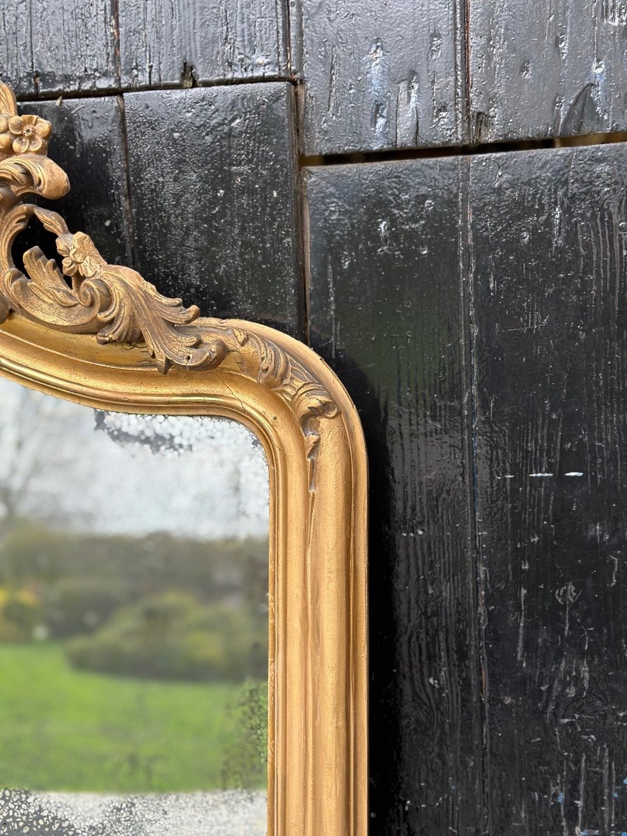 Miroir De Style Louis XV En Bois Stuqué Et Doré Vers 1900-photo-2