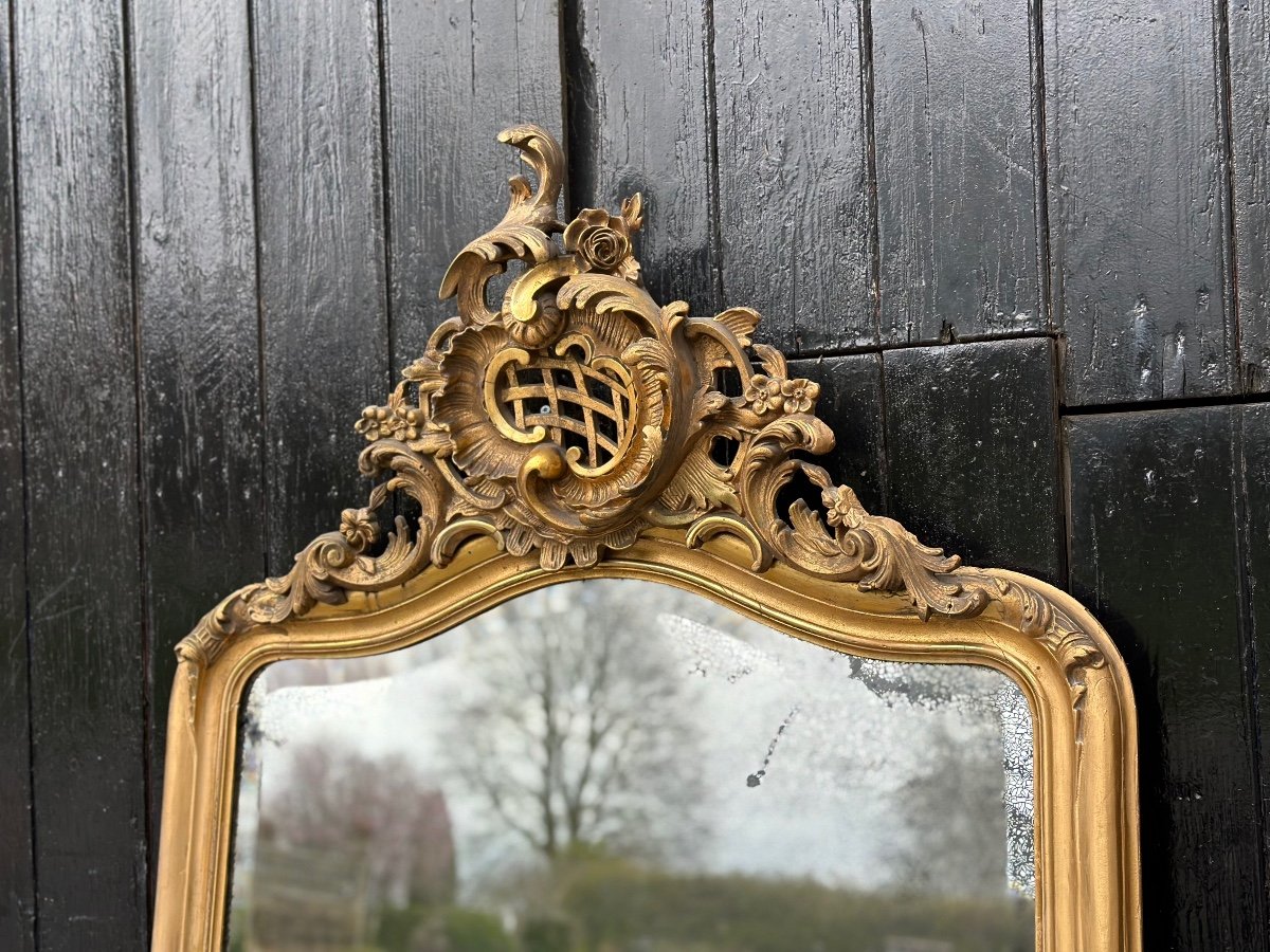 Miroir De Style Louis XV En Bois Stuqué Et Doré Vers 1900-photo-5