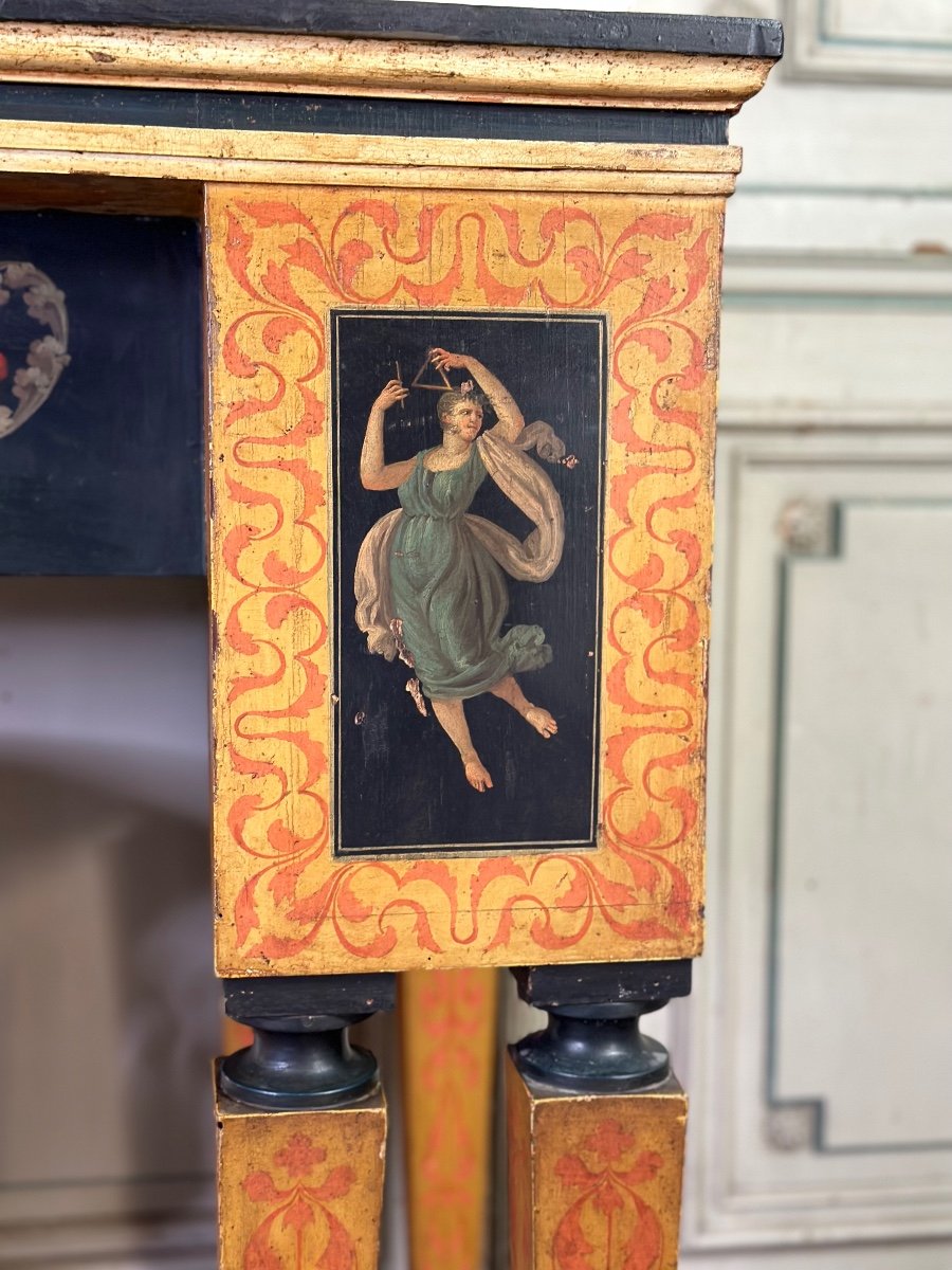 Console Bureau Décoré De Peintures Dans Le Goût De L’antique, Style Pompéien vers 1880-photo-4