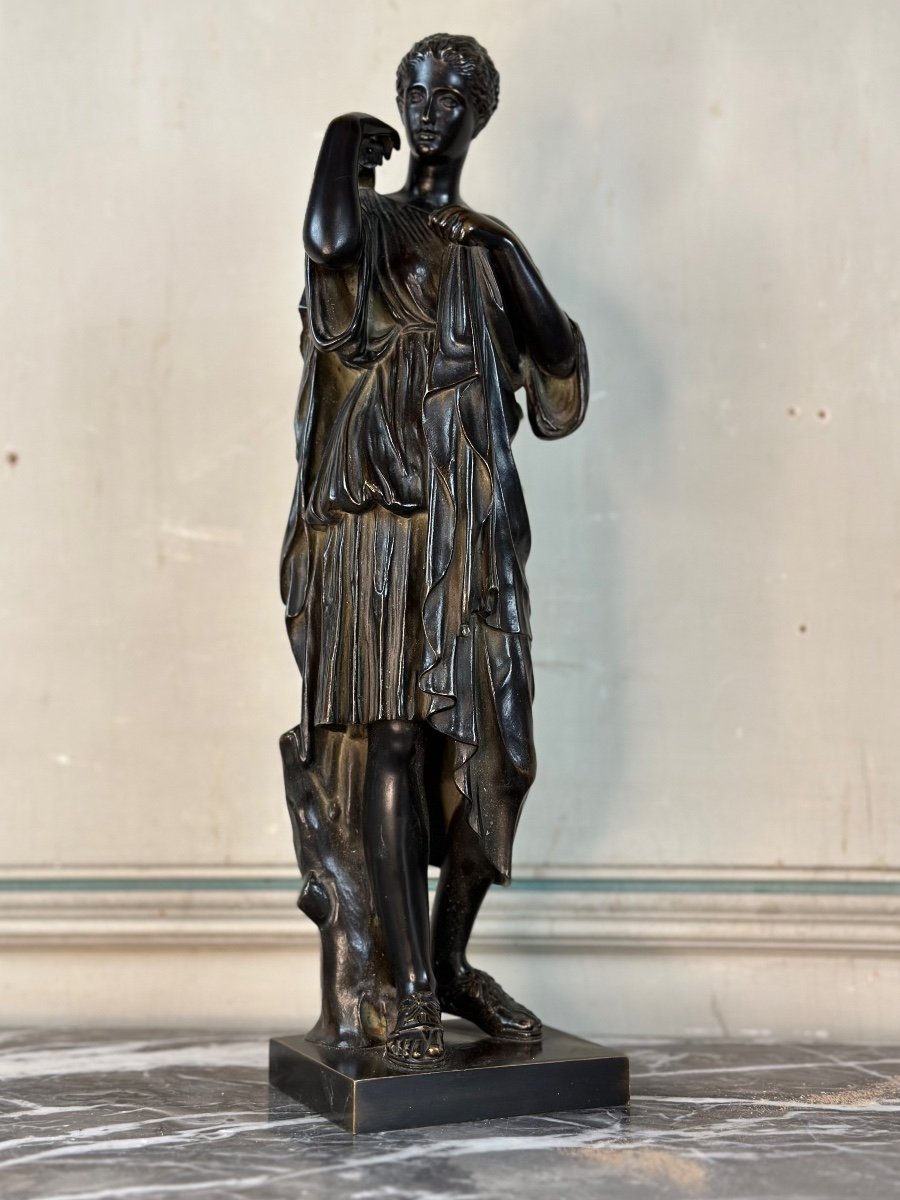 Diane  De Gabies, Bronze Patine Noire D’après L’antique 