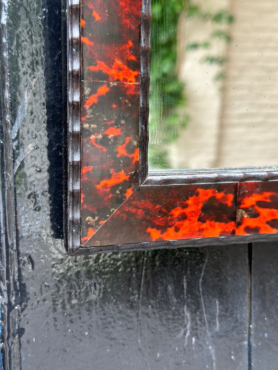 Mirror In Tortoise Shell And Frisé Wood, Maison Franck Circa 1930-photo-2