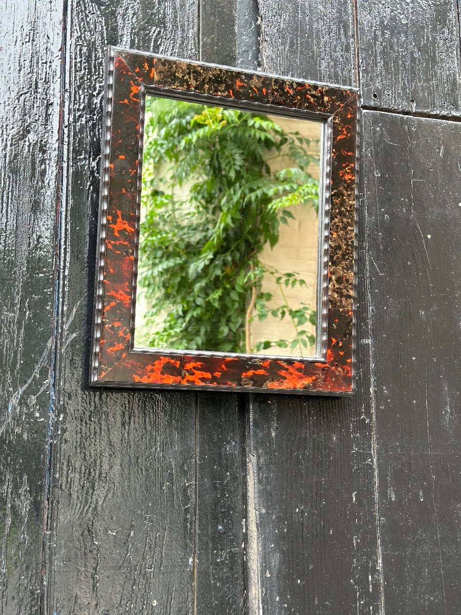 Mirror In Tortoise Shell And Frisé Wood, Maison Franck Circa 1930-photo-5