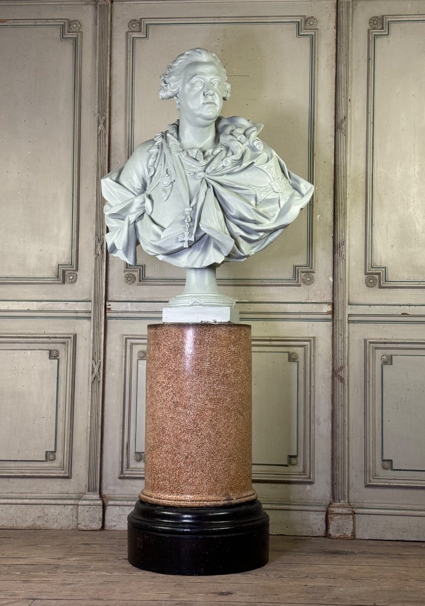 Bust Of Governor-general Alexandre De Lorraine, Plaster After Jean Philippe Augustin Olivier