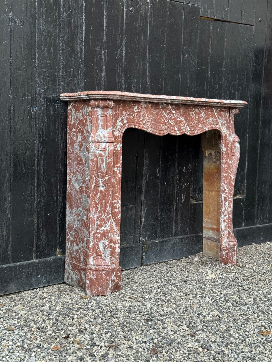 Louis XV Style Fireplace In Rance Marble Circa 1900-photo-1