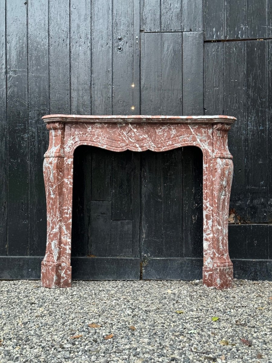 Louis XV Style Fireplace In Rance Marble Circa 1900-photo-2