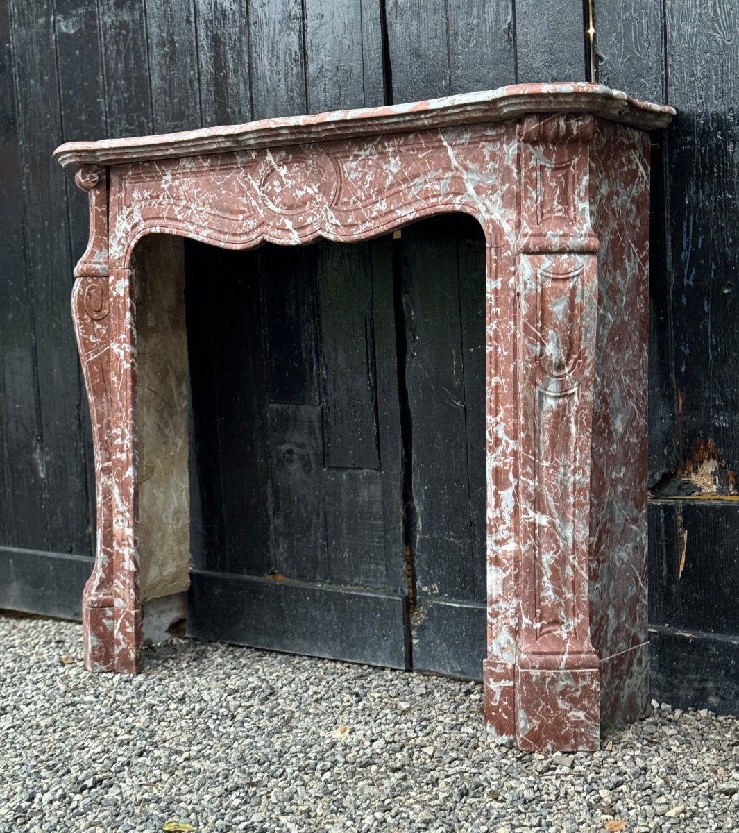 Cheminée De Style Louis XV En Marbre De Rance Vers 1900