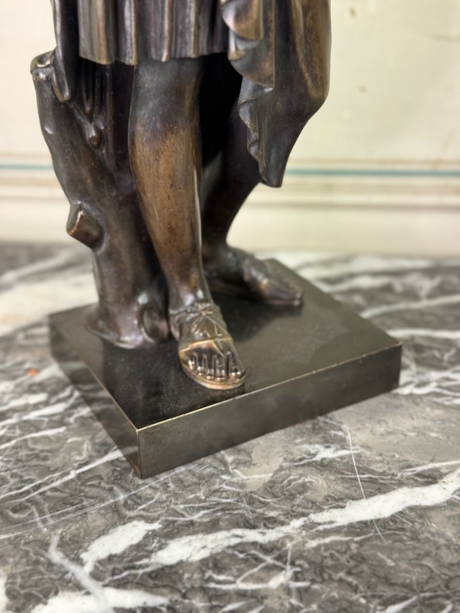 Diane De Gabies, Bronze d'Après L’antique, Patine Brune XIXème Siècle -photo-3