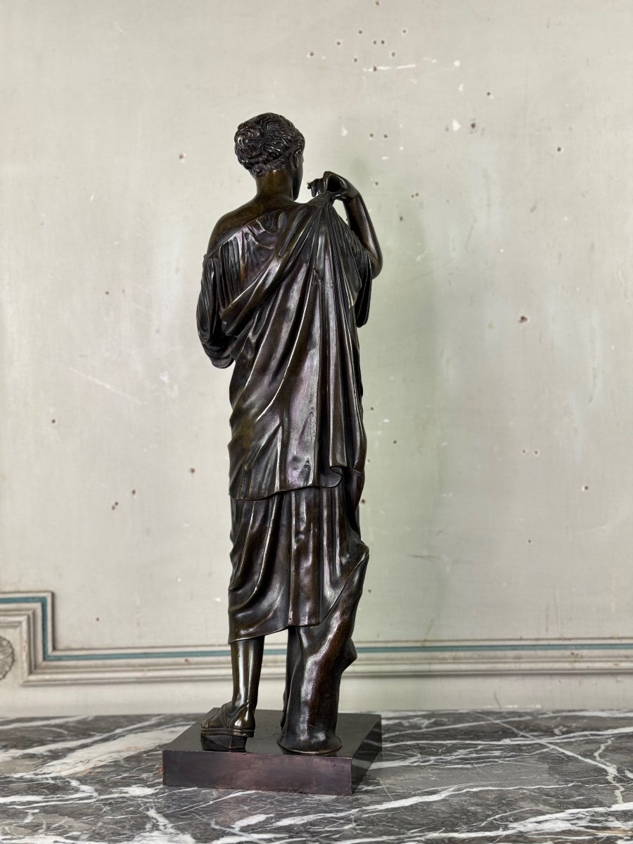 Diane De Gabies, Bronze d'Après L’antique, Patine Brune XIXème Siècle -photo-4