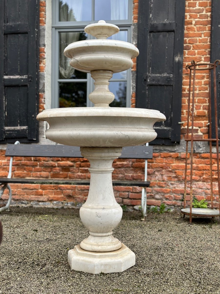 Fontaine En Marbre De Carrare, Vers 1880 -photo-3