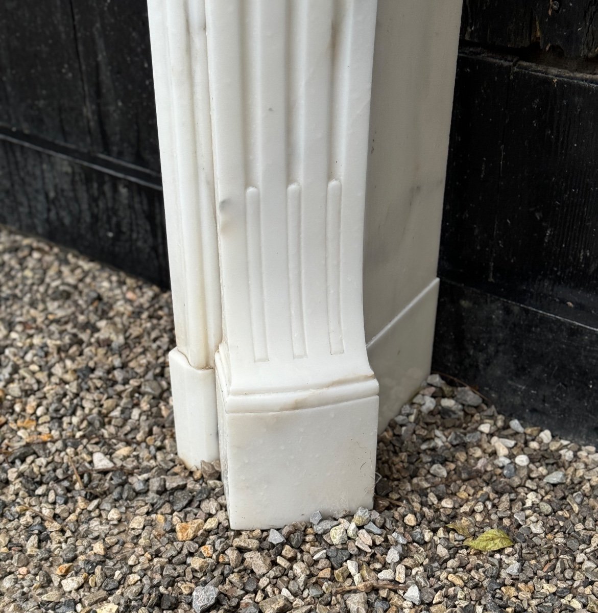 Louis XV Style Fireplace In Carrara Marble Circa 1900-photo-4