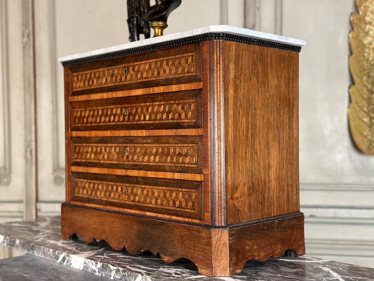 Commode Miniature En Placage D’acajou XIXème Siècle -photo-5