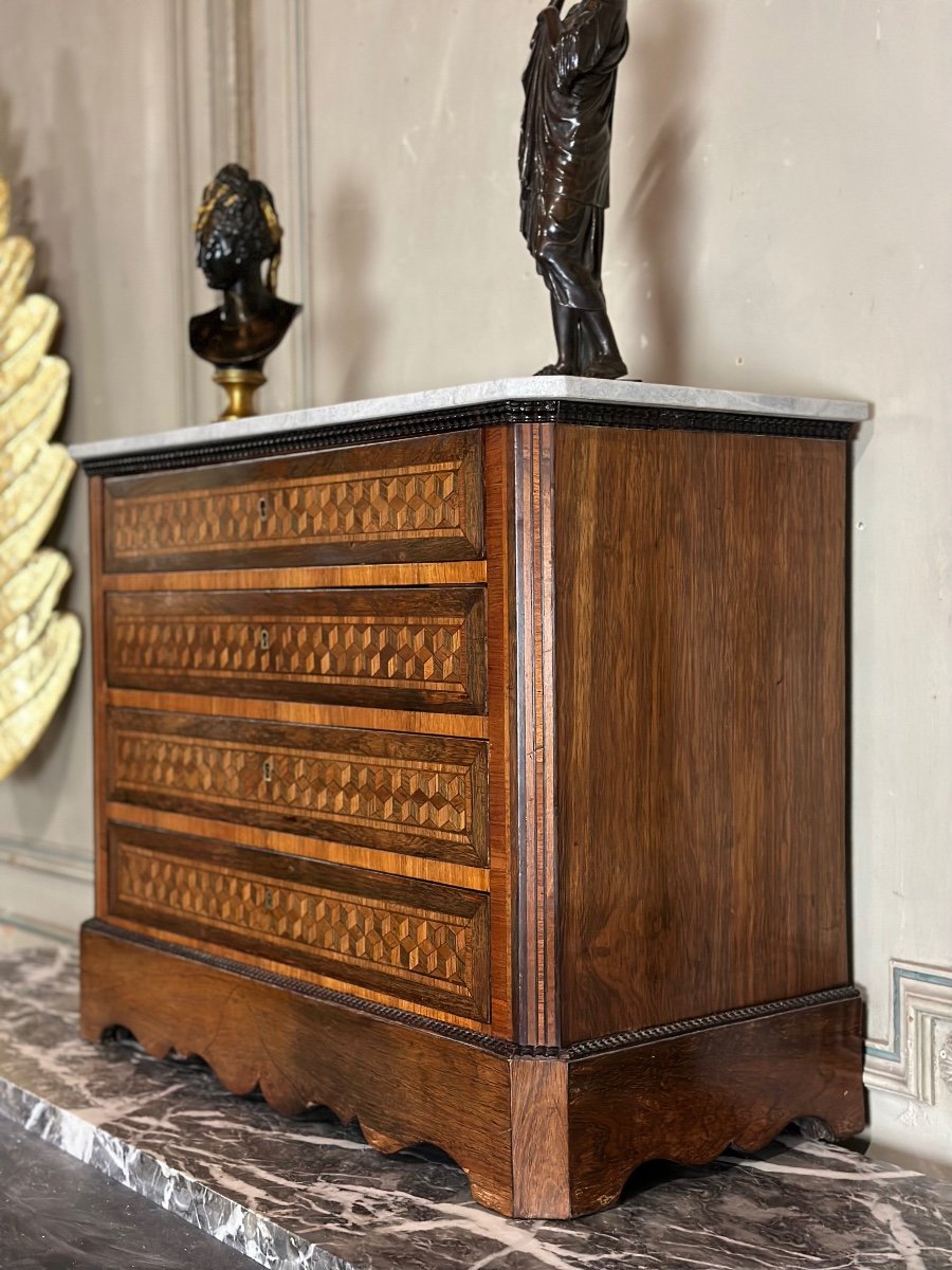 Commode Miniature En Placage D’acajou XIXème Siècle -photo-7