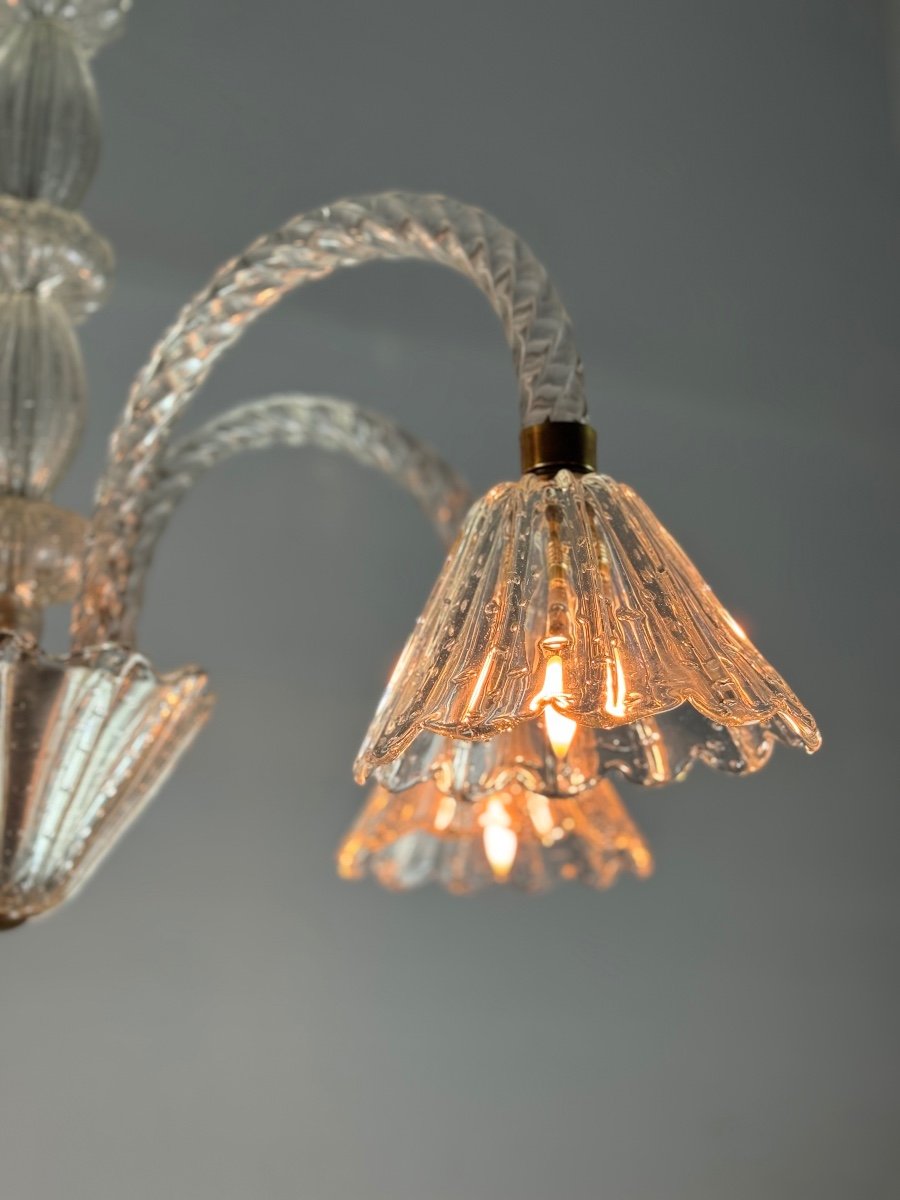 Venetian Murano Glass Chandelier By Barovier Circa 1950-photo-2